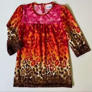 Girls Dress Size 4 4T Animal Print Leopard New NWOT Stretch Fabric Brown Pink
